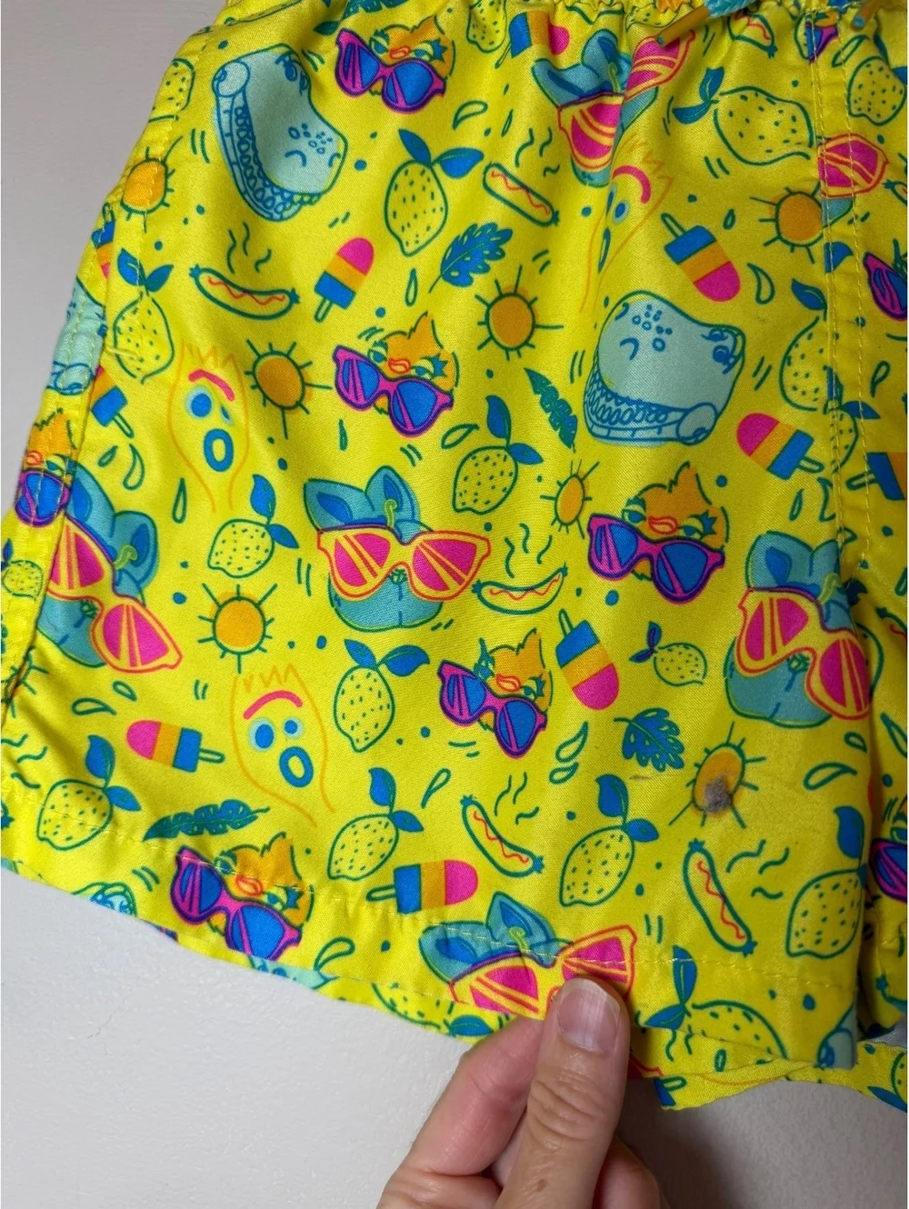 Disney Toy Story Forky Rex Boys' Yellow Swim Trunks size 7/8